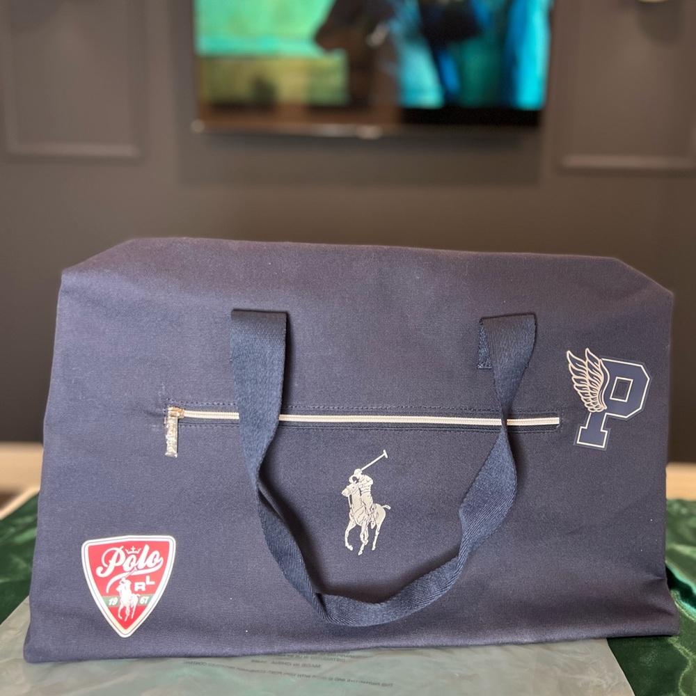 Ralph Lauren Large Blue Duffel Bag - Blue